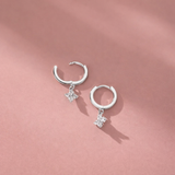 Gold-plated hoop earrings with zirconia – Elegant drop earrings – Refined jewellery