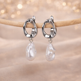 Golden Baroque Pearl Earrings – Elegant Drop Earrings – Chic and Trendy Jewelry