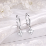 Gold-plated hoop earrings with zirconia – Elegant drop earrings – Refined jewellery