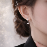 Gold-plated hoop earrings with zirconia – Elegant drop earrings – Refined jewellery